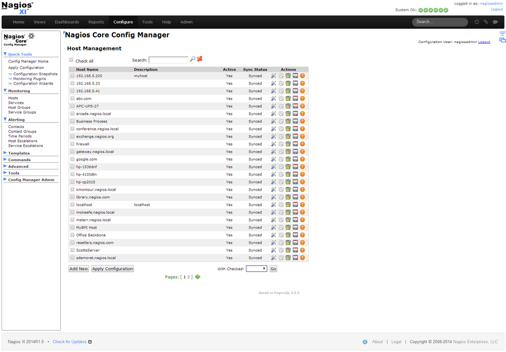 Nagios Core Config Manager